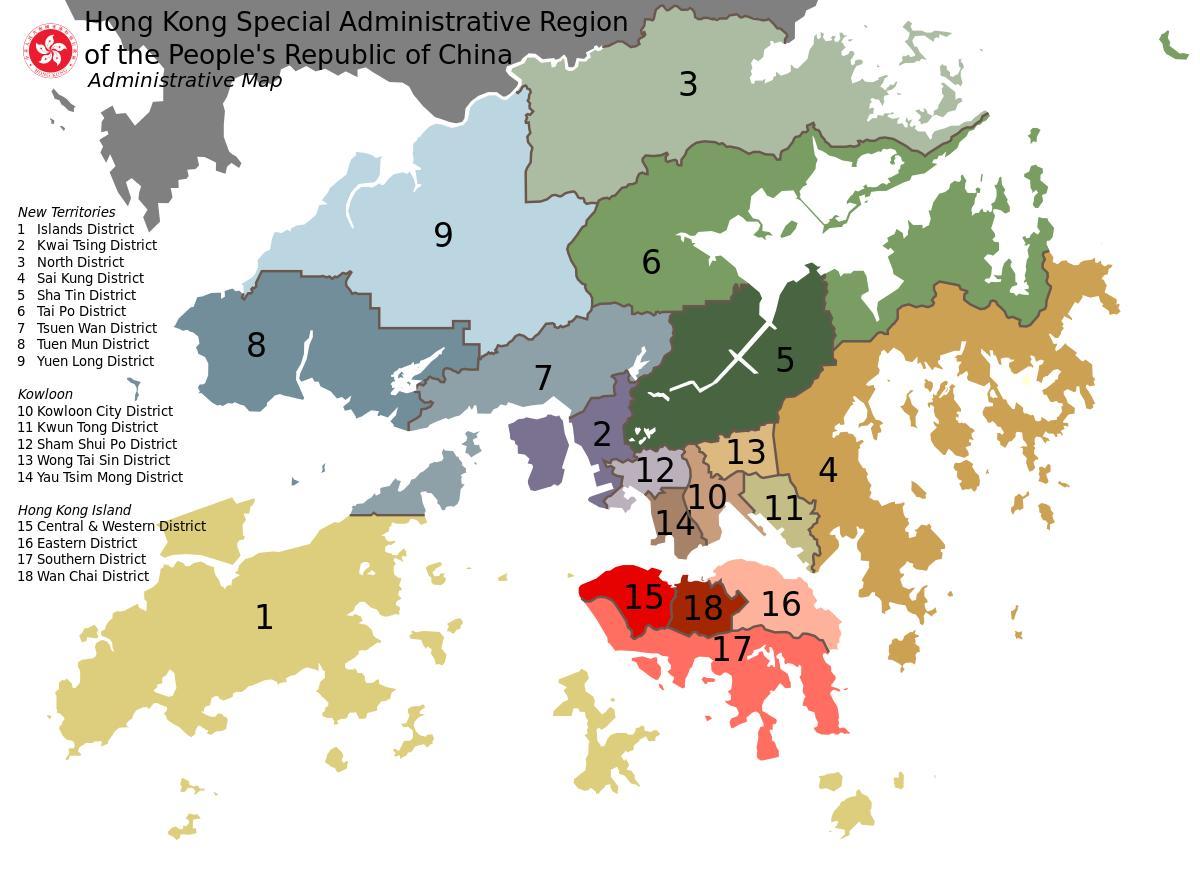 kartta Hong Kong lähiöissä
