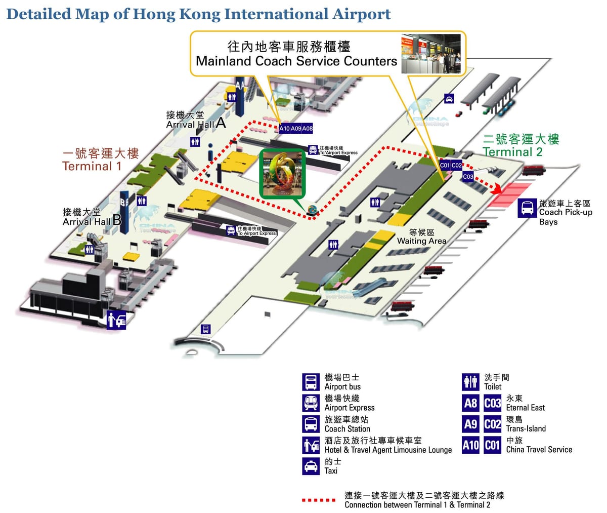Hongkong lentokenttä kartta
