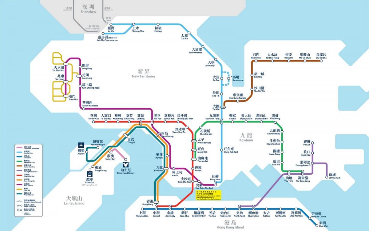 HK MTR kartta
