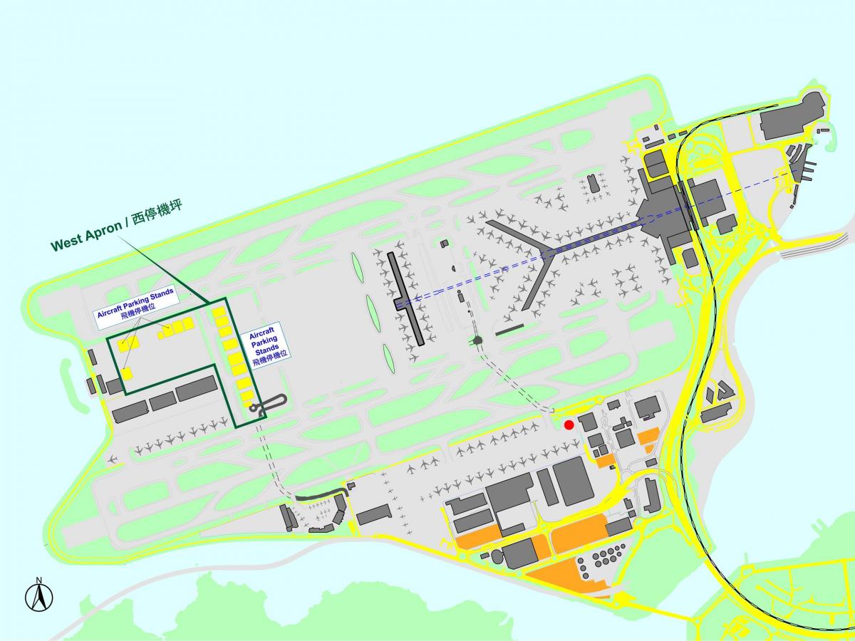 Hong Kong kansainvälinen lentokenttä kartta