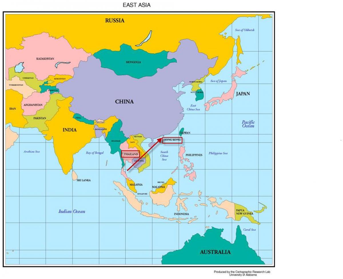 Hong Kong kartta-aasiassa