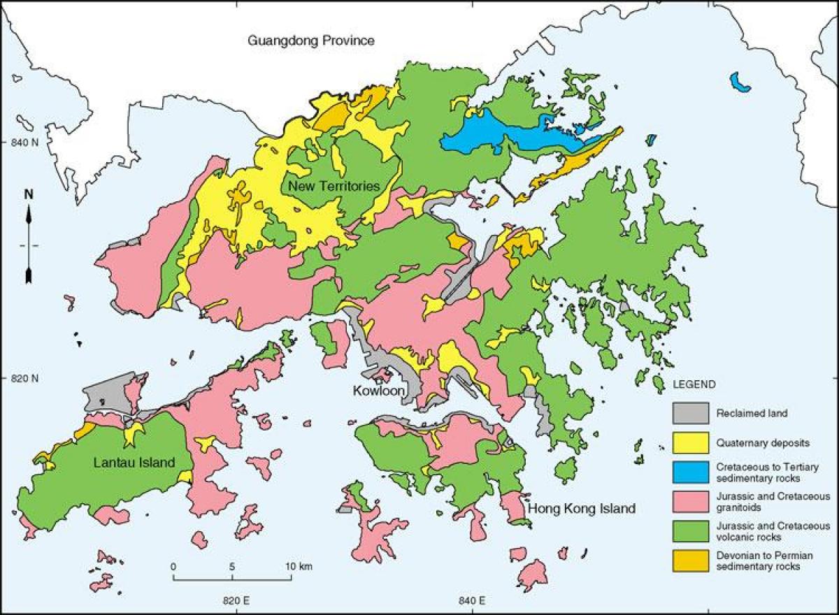 geologinen kartta Hong Kong