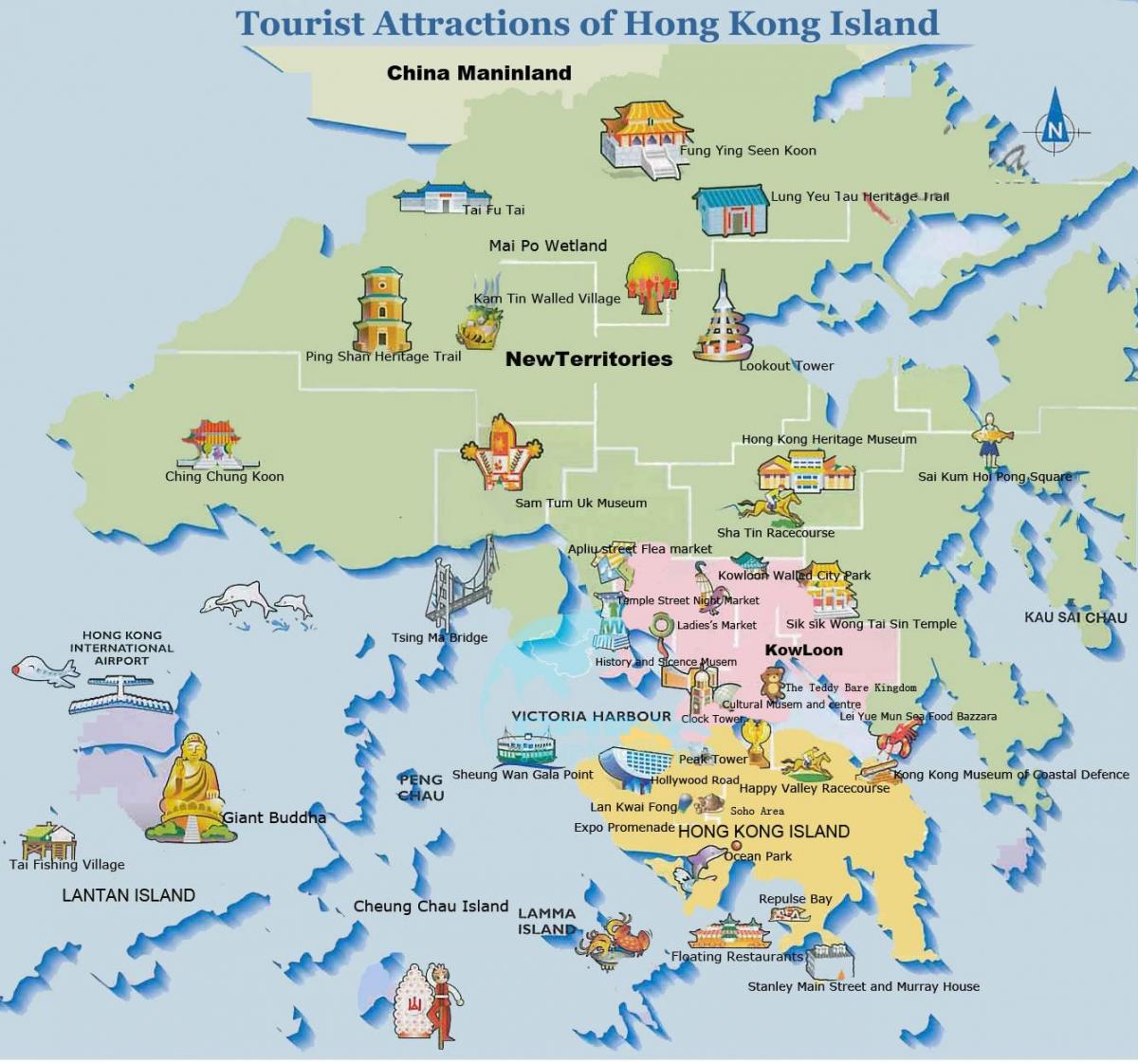 kartta Hong Kong island