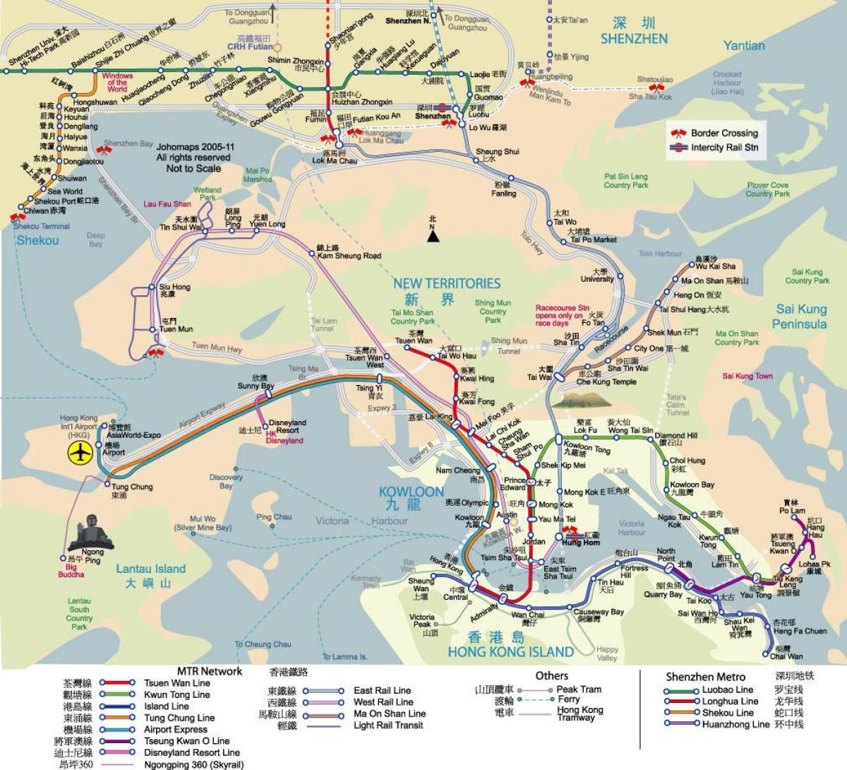 kartta Hong Kong transit