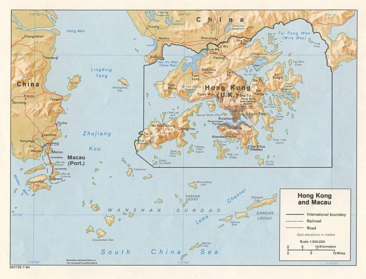 kartta Hong Kong ja Macao