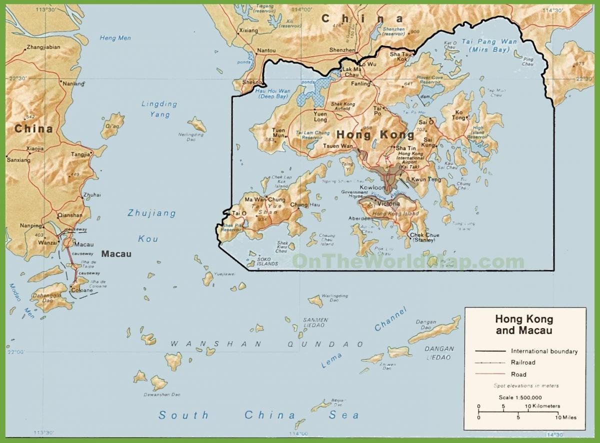 poliittinen kartta Hong Kong