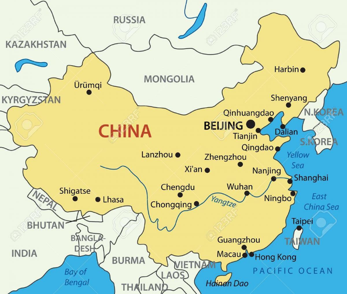 kartta Taiwan ja Hong Kong