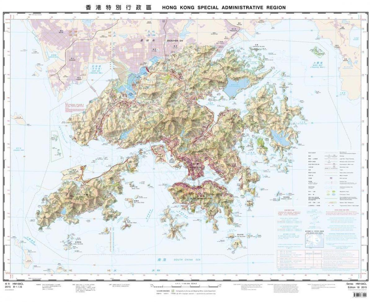 topografinen kartta Hong Kong