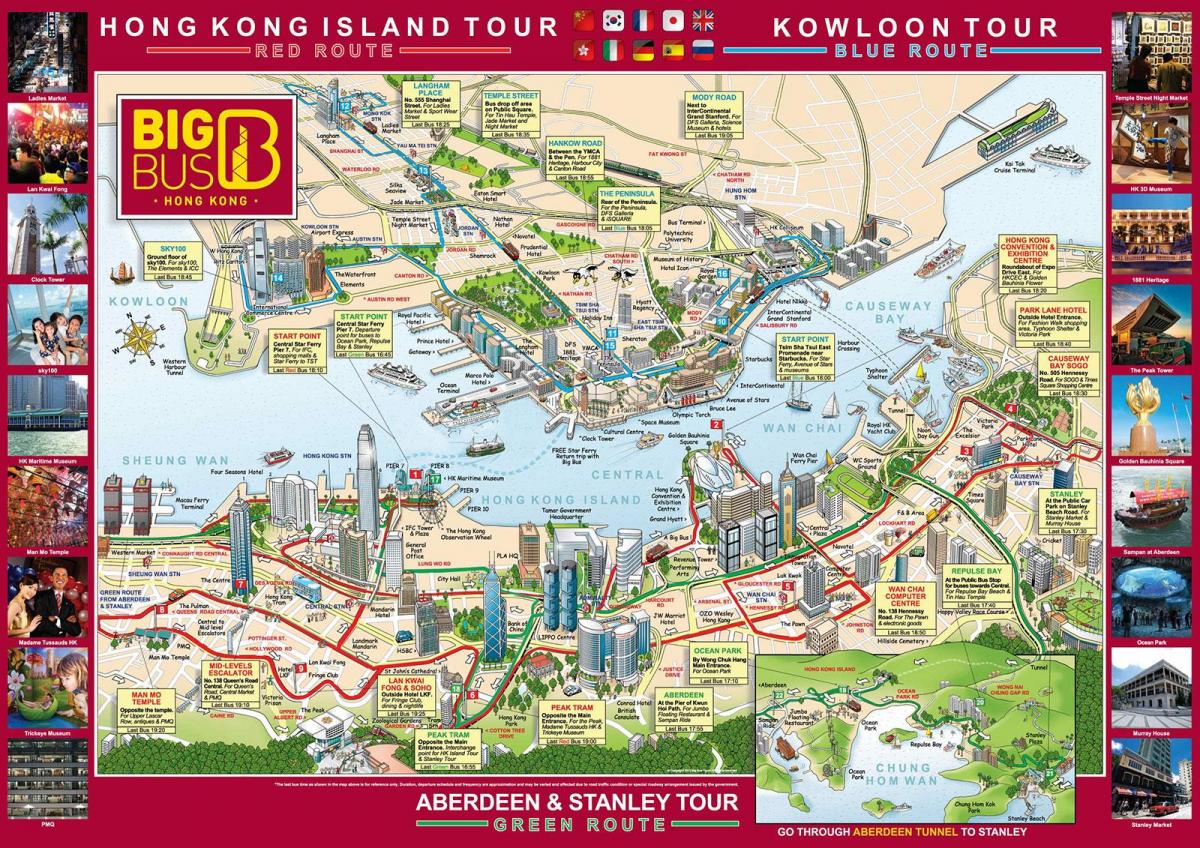 Hong Kong big bus tour kartta