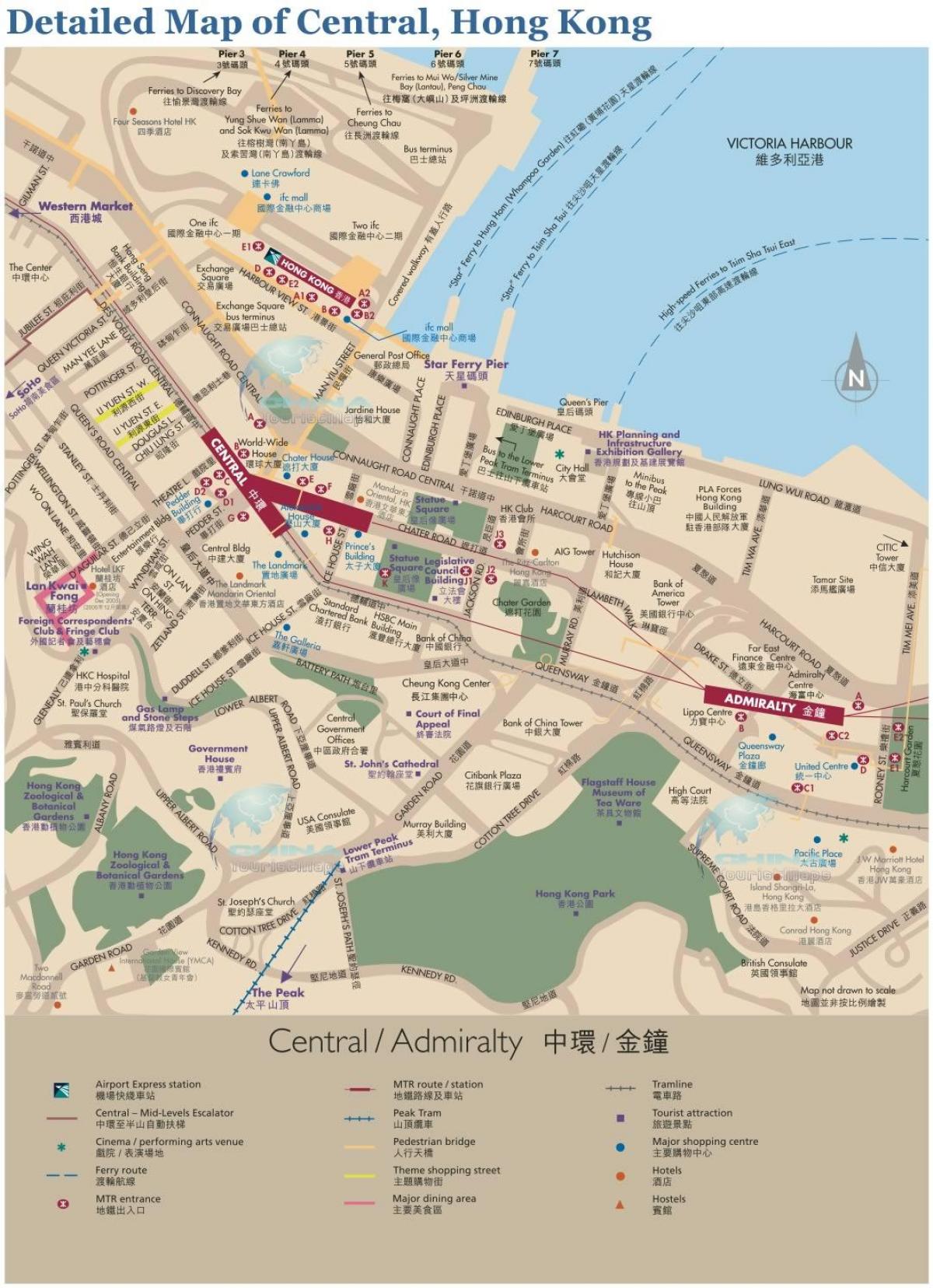 Hong Kong central kartta