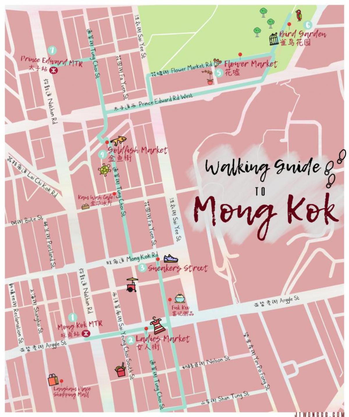kartta Mong Kok, Hong Kong