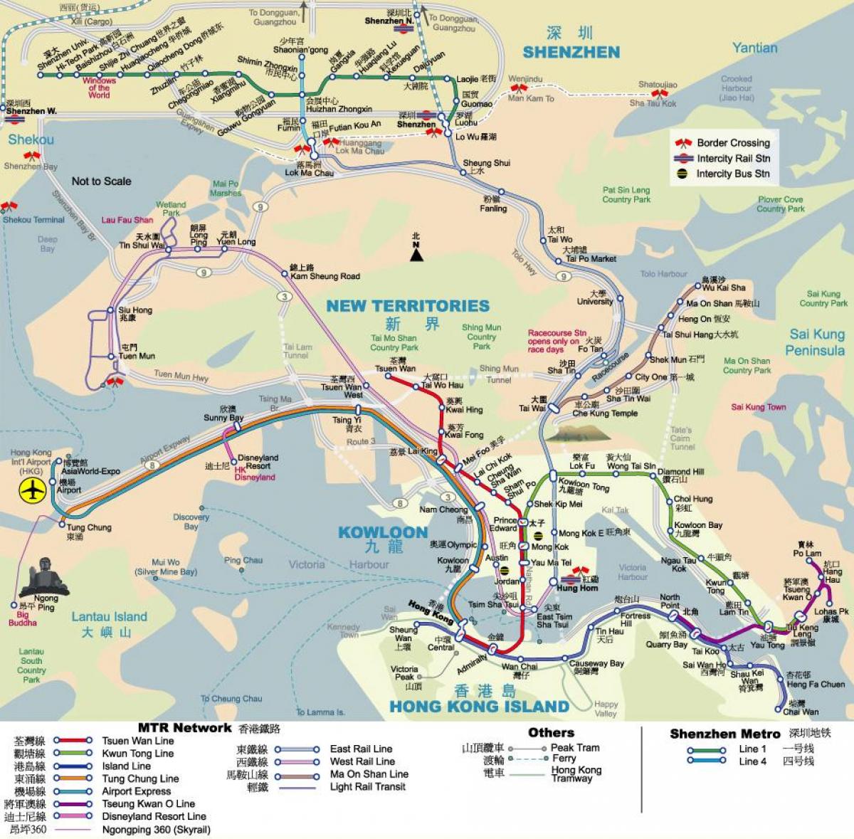 MTR kartta Hong Kong