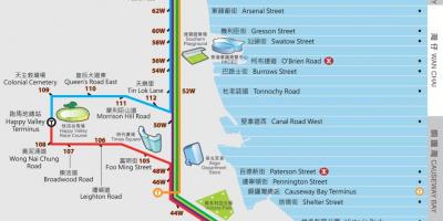 Hong Kong-ding-ding-raitiovaunu kartta