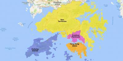 Kartta Hongkongin alue