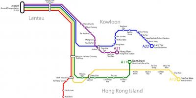Hong Kong bussilinjan kartta