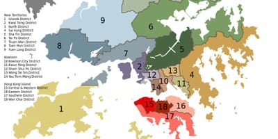 Kartta Hong Kong lähiöissä