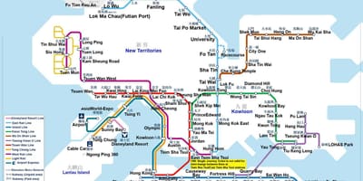 Metro kartta Hong Kong