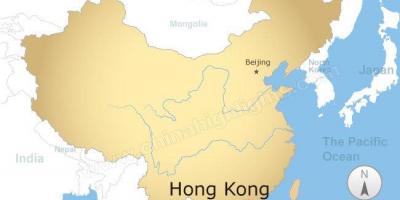 Kartta-Kiinassa ja Hong Kong
