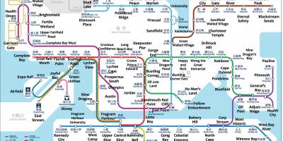 MTR-asemalta kartta Hong Kong
