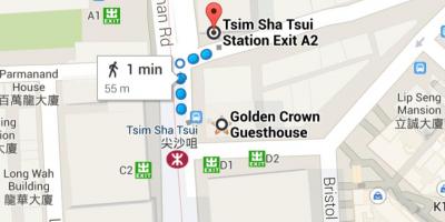 Tsim Sha Tsuin MTR-asemalta kartta